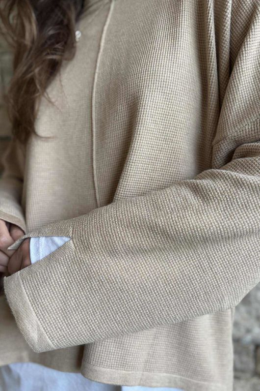 Frankie Waffle Box Knit Oatmeal /25=